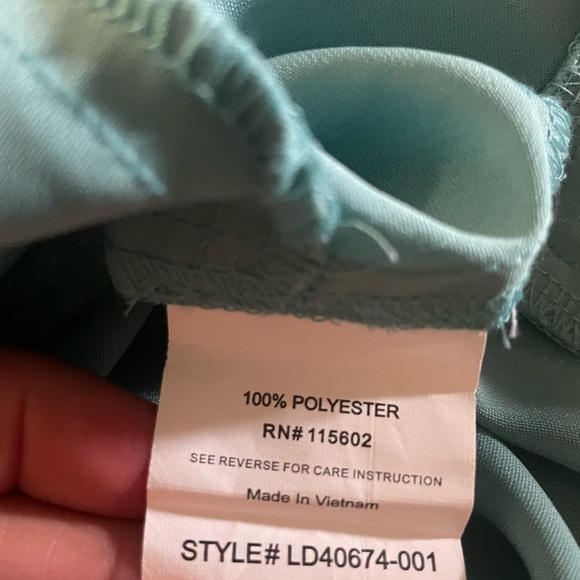 Lush Blush long sleeve size small Button Down Shirt Dress Career tunic turquoise - Picture 5 of 9